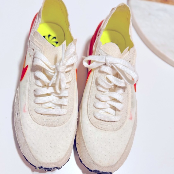 NIKE Waffle One Crater SE Pale Ivory Orange Tennis Shoes Women’s Sneakers - Picture 7 of 12